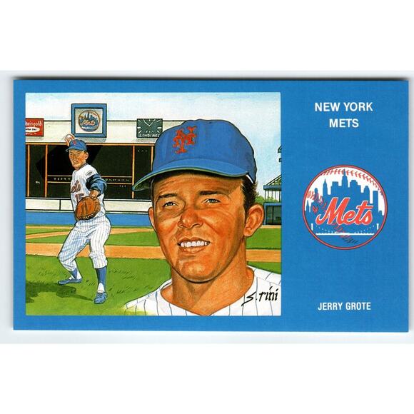 1969 NY Mets Baseball Postcard Susan Rini Jerry Grote Unused Limited Edition - Picture 1 of 2